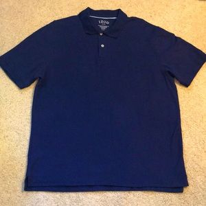Izod Navy Short Sleeve Collared Button-up